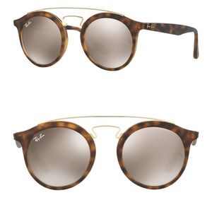 Ray Ban Tortoise/ gold mirror sunglasses